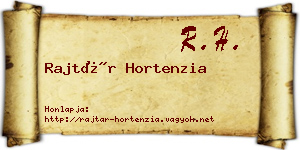 Rajtár Hortenzia névjegykártya